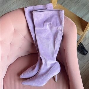 JustFab Lavender Heeled Boots